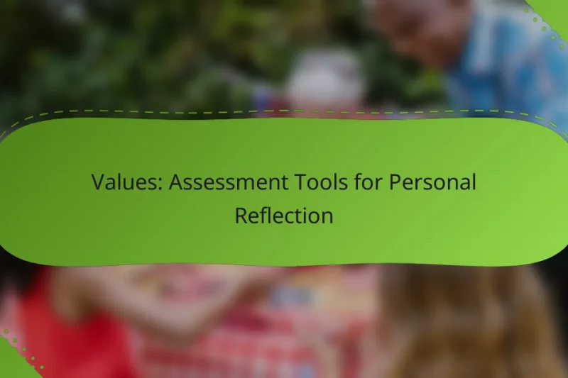 Values: Assessment Tools for Personal Reflection