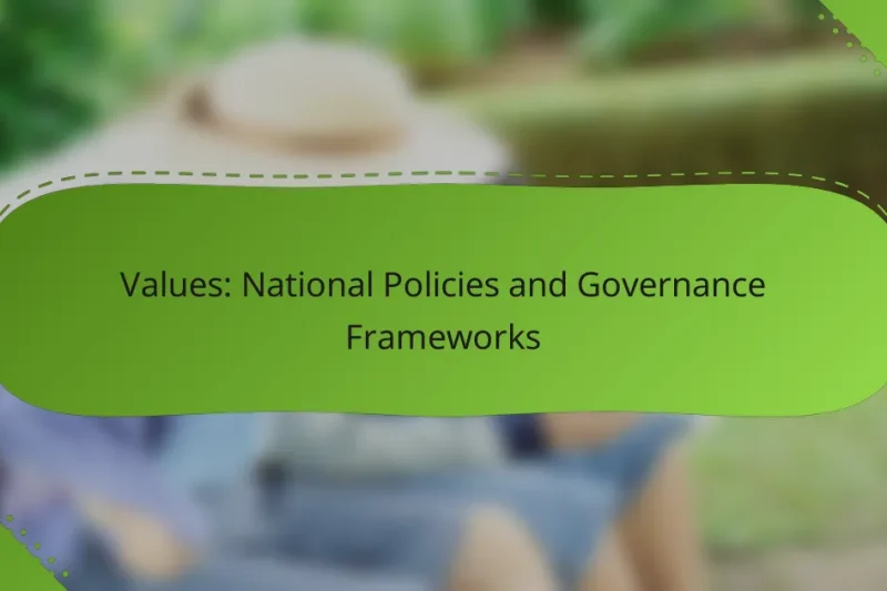Values: National Policies and Governance Frameworks