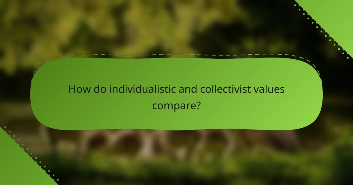 How do individualistic and collectivist values compare?