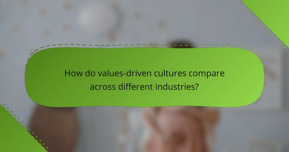 How do values-driven cultures compare across different industries?