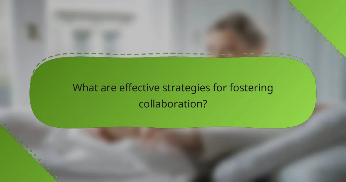 What are effective strategies for fostering collaboration?
