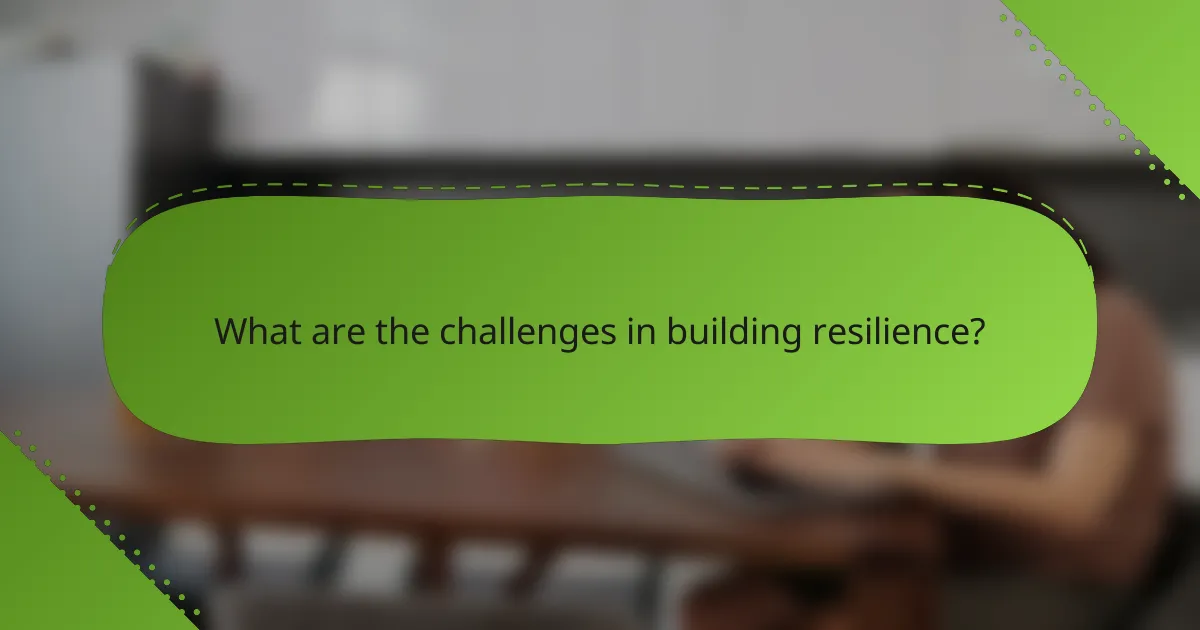 What are the challenges in building resilience?