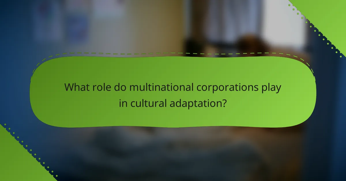 What role do multinational corporations play in cultural adaptation?