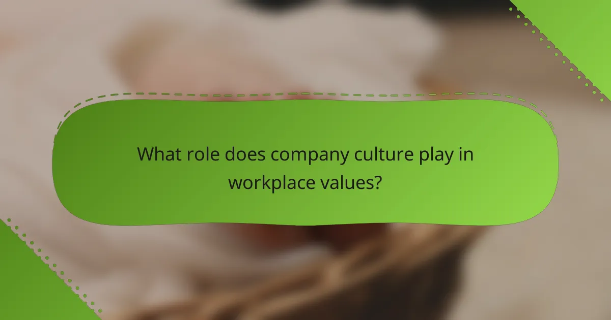 What role does company culture play in workplace values?